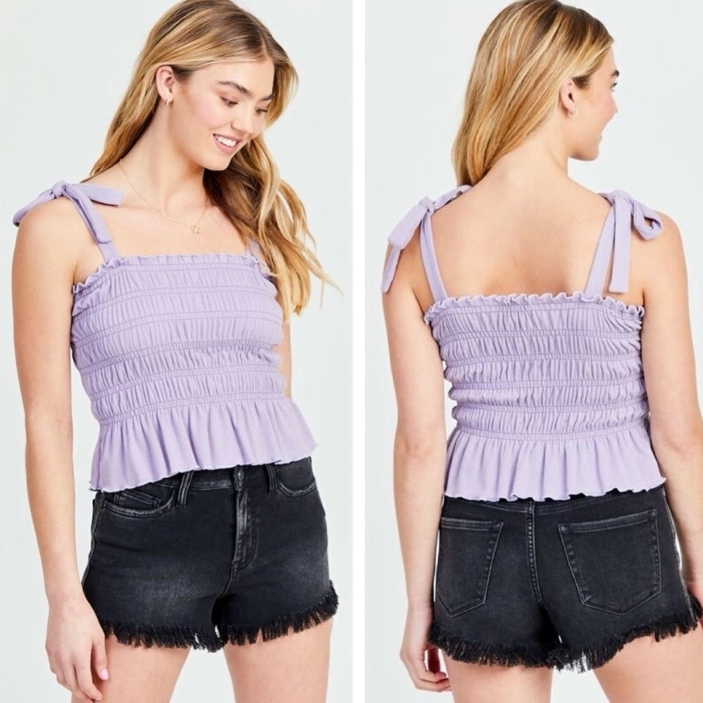 Altar’d State Ruffled Purple Tank Top, XS